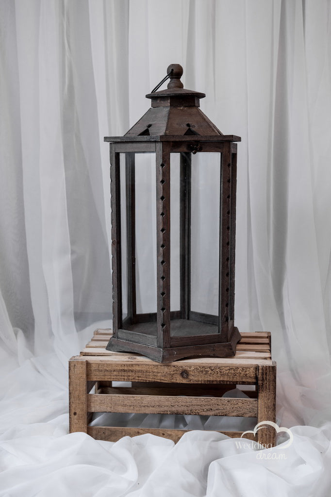 Large Rustic Wooden Lantern Money & Card Holder