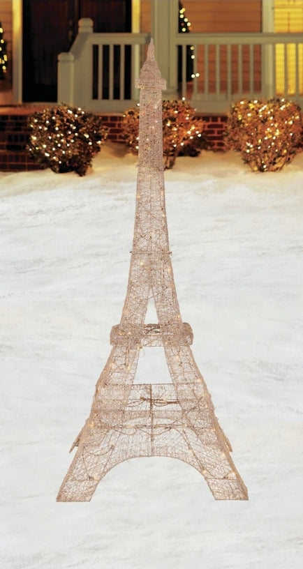 7' Eiffle tower with twinkling lights