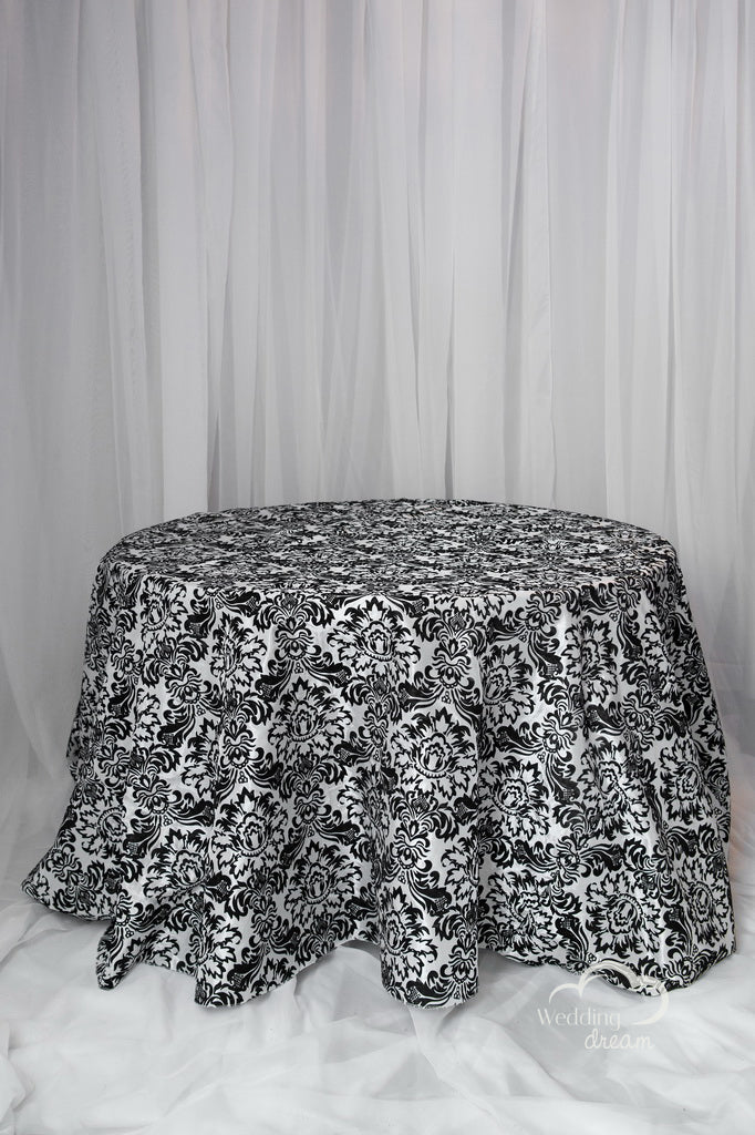 120" Damask Flocked Table Cloth