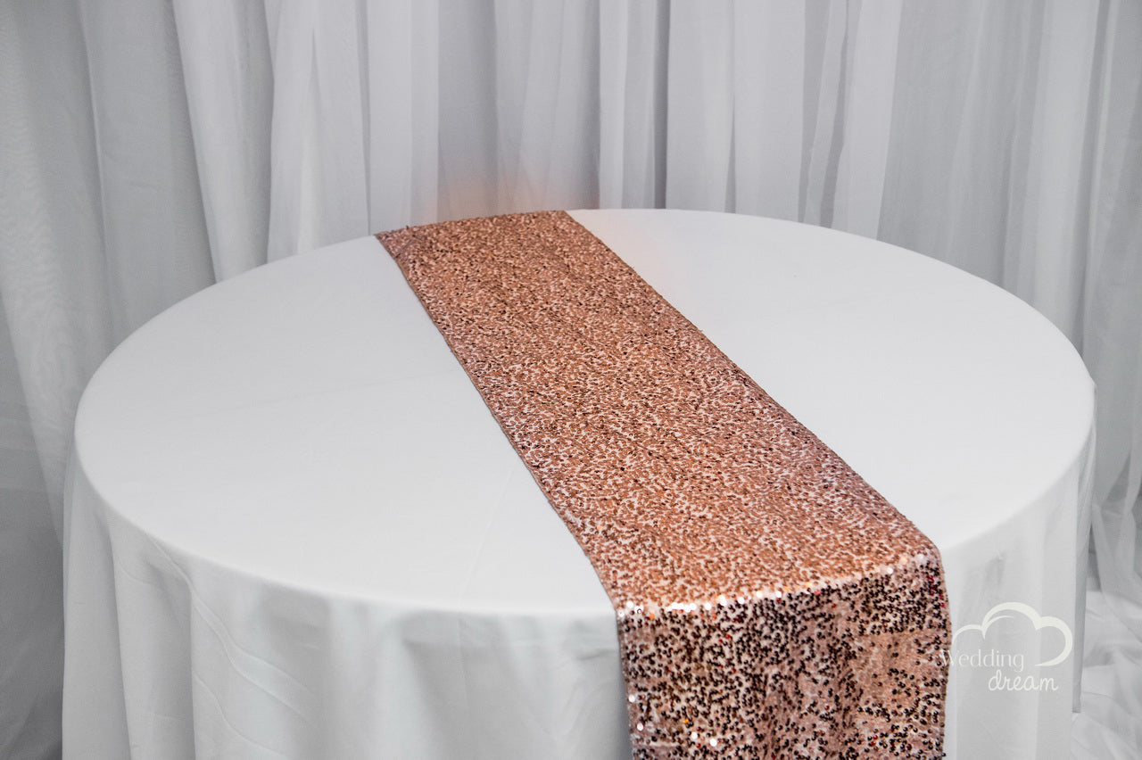 9' Rosegold Sequins Table Runner