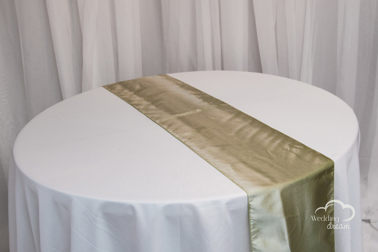 9' Sage Green Taffeta Table Runner
