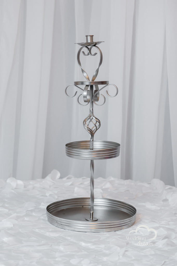 3-Tiered Fruit or Cupcake Stand in Silver