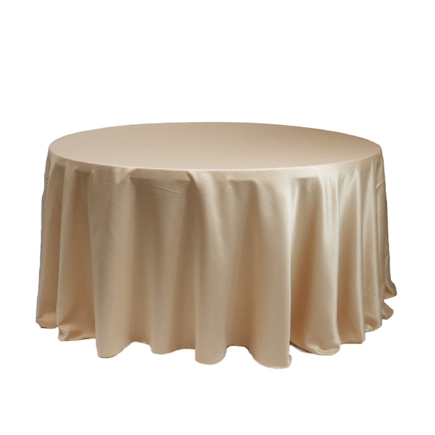 120" champagne satin round