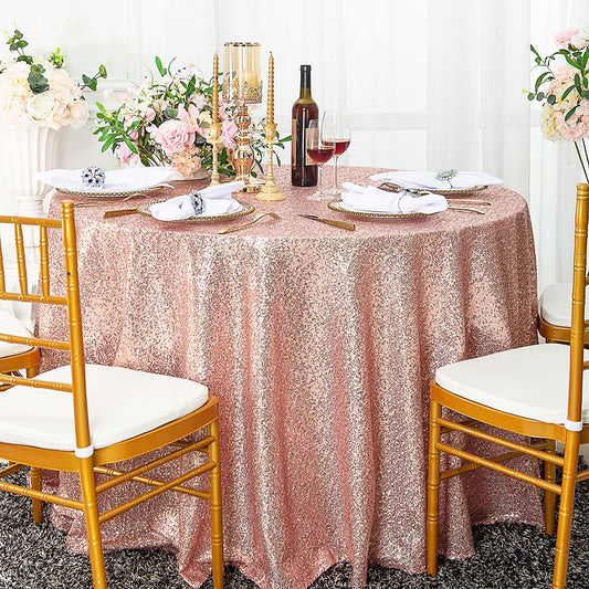 120" Blush pink sequins round