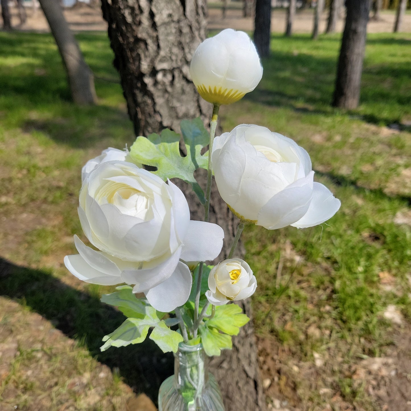 White Peony Artficial Stems