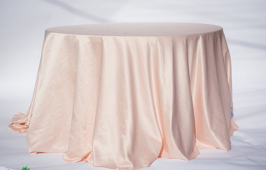 120" Blush Lamour Satin Table Cloth