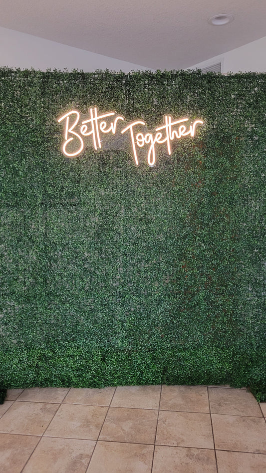 Green hedge backdrop