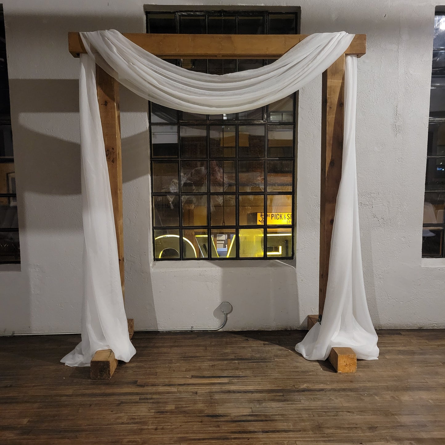 wooden archway