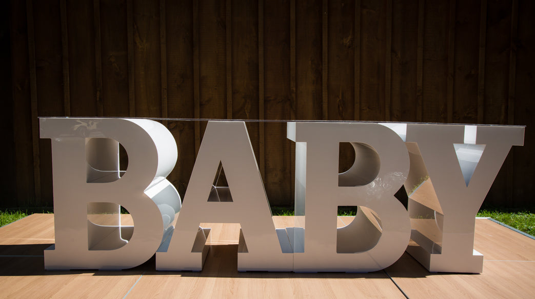 baby marquee table with acrylic top