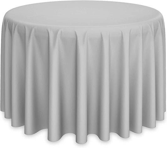 120" grey polyester table cloths round
