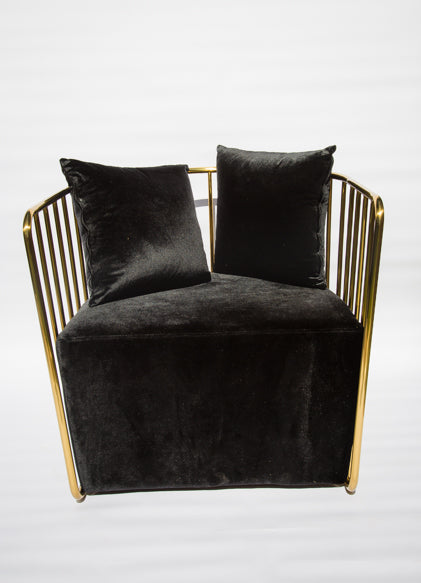 Black and gold velvet single seater