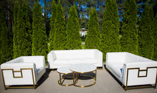 Gold and white lounge set