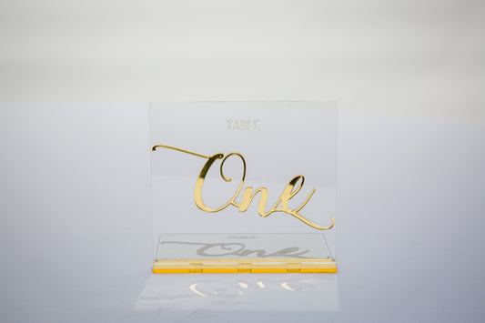 acrylic table numbers with gold