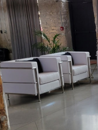 white single seater with silver
