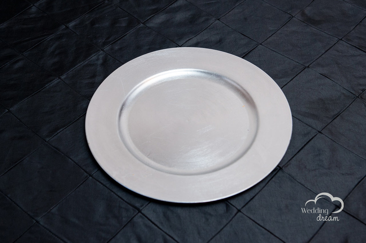 Silver Acrylic Charger Plates