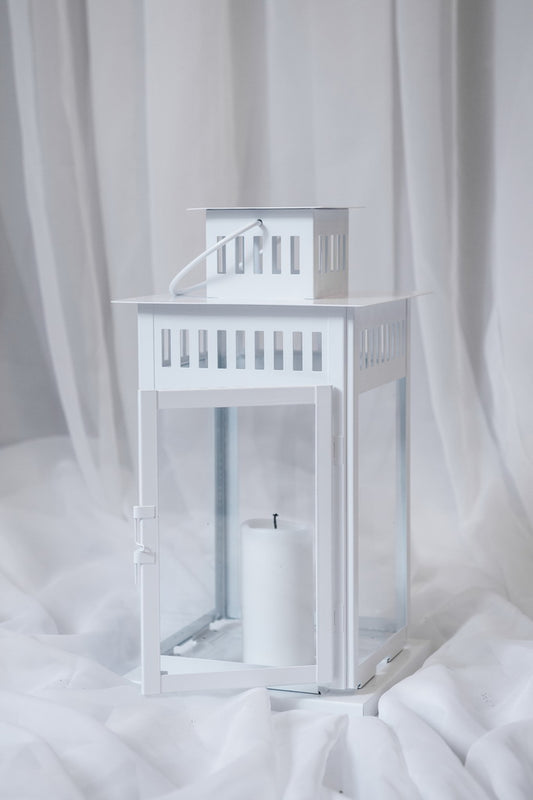 15" white lanterns