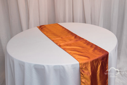 9' Burnt Orange Taffeta Table Runner
