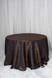 120" round pintuck chocolate brown