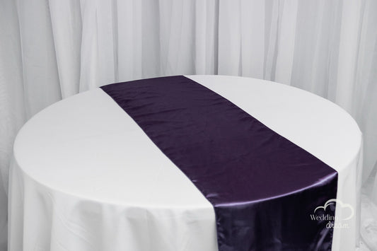 9' eggplant Satin Table Runner